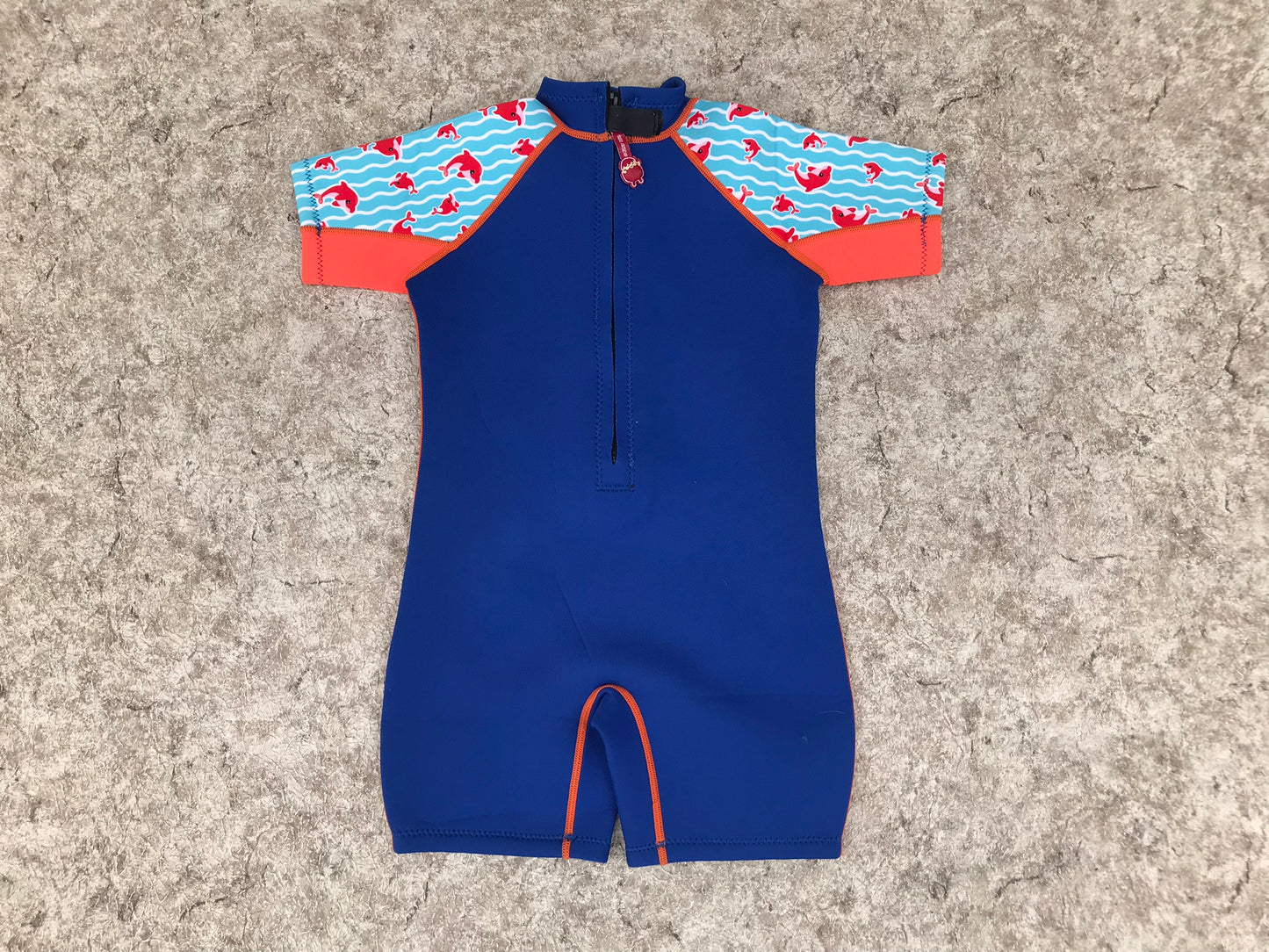 Wetsuit Child Size 7-8 Cheekaaboo 2 mm Blue Orange Excellent