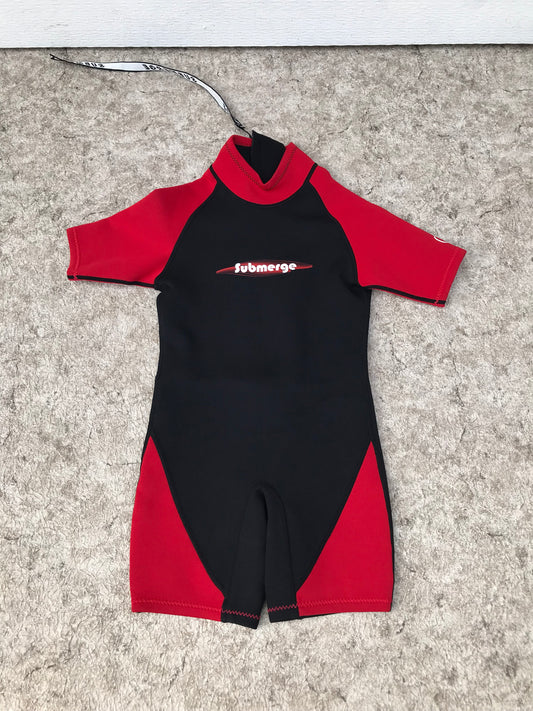 Wetsuit Child Size 8 Submerge Black Red 2-3 mm Neoprene