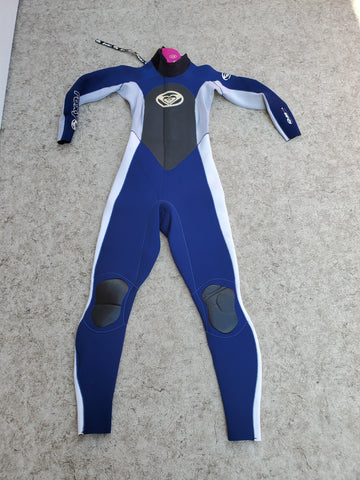 Wetsuit Ladies Full Size 8 Roxy 4-3 mm Neoprene Blue Grey