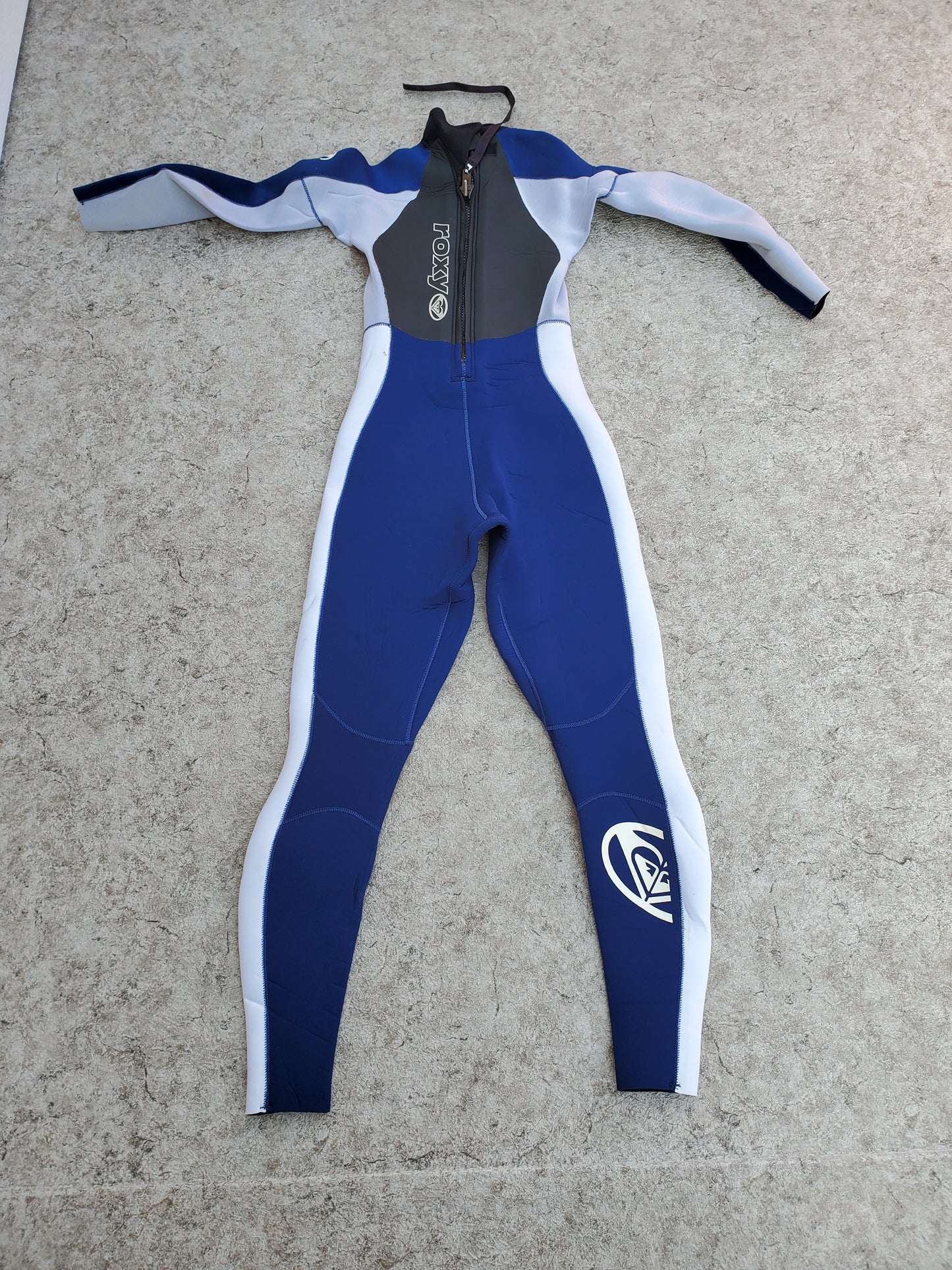 Wetsuit Ladies Full Size 8 Roxy 4-3 mm Neoprene Blue Grey
