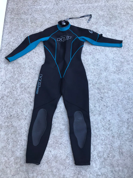 Wetsuit Ladies Size 13-14 Full HO Sports 3-4 mm Black Blue Excellent
