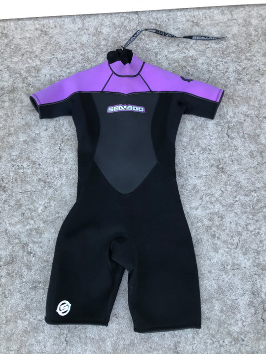 Wetsuit Ladies Size 9-10 Sea Doo 2-3 mm Purple Black Excellent