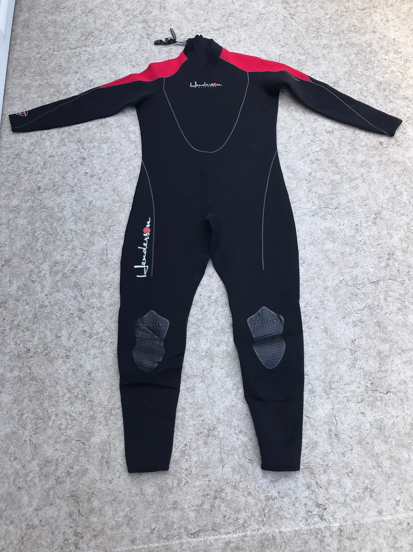 Wetsuit Men's Size 3 XXX Large Full Henderson Divewear 3 mm Black Red Excellent