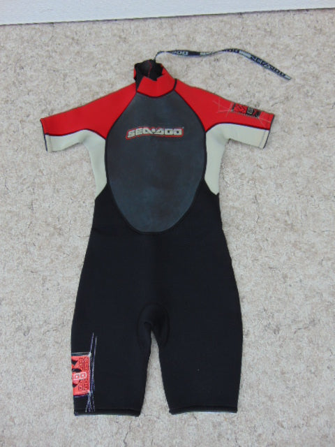 Wetsuit Child Size 14 Youth Sea Doo 2-3 mm Neoprene Black Grey Red New Demo Model