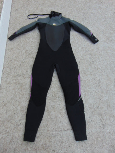 Wetsuit Ladies Size 8 Full Ripcurl 6-4 mm Neoprene Black Purple Surf Dive