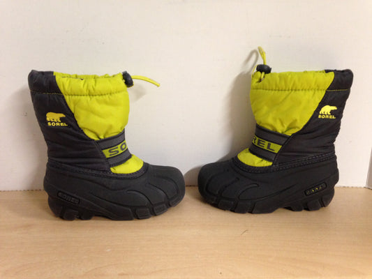 Winter Boots Child Size 10 Sorel Lime Grey with Liners