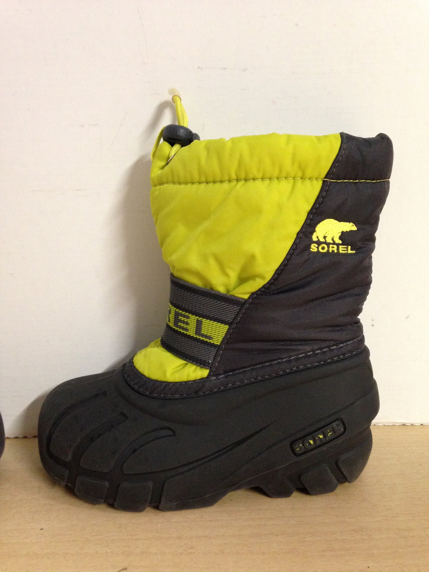 Winter Boots Child Size 10 Sorel Lime Grey with Liners