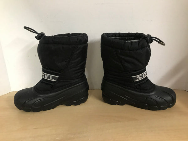Winter Boots Child Size 12 Sorel Black With Liner