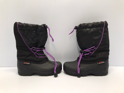 Winter Boots Child Size 13 Canadian Black Purple Waterproof With Liner New Demo Model