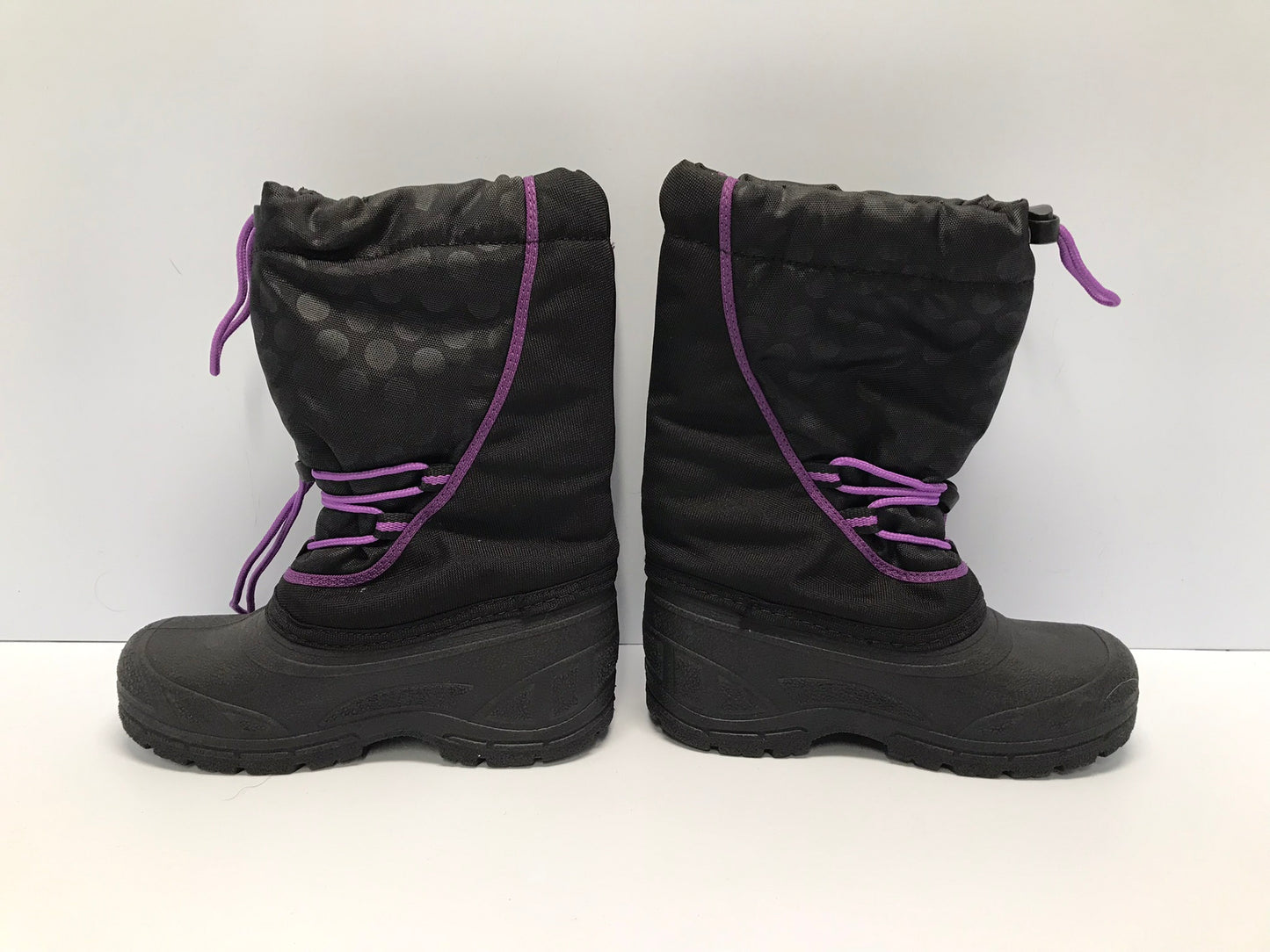 Winter Boots Child Size 13 Canadian Black Purple Waterproof With Liner New Demo Model