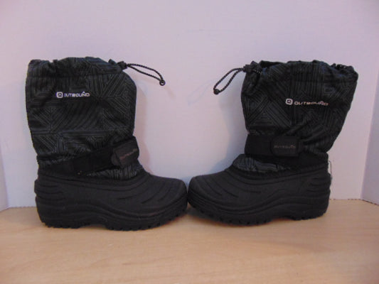 Winter Boots Child Size 13 Outbound Black Teal With Liner