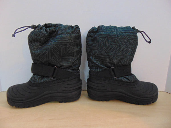 Winter Boots Child Size 13 Outbound Black Teal With Liner