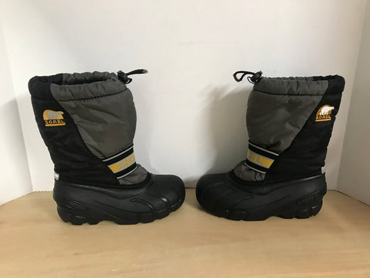 Winter Boots Child Size 13 Sorel Black Gold With Liner
