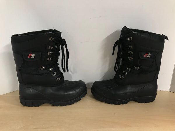 Winter Boots Child Size 1 Maple Leaf With Liner Black