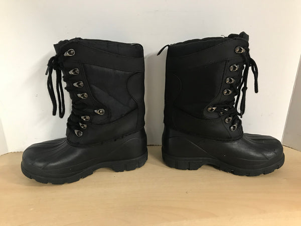 Winter Boots Child Size 1 Maple Leaf With Liner Black