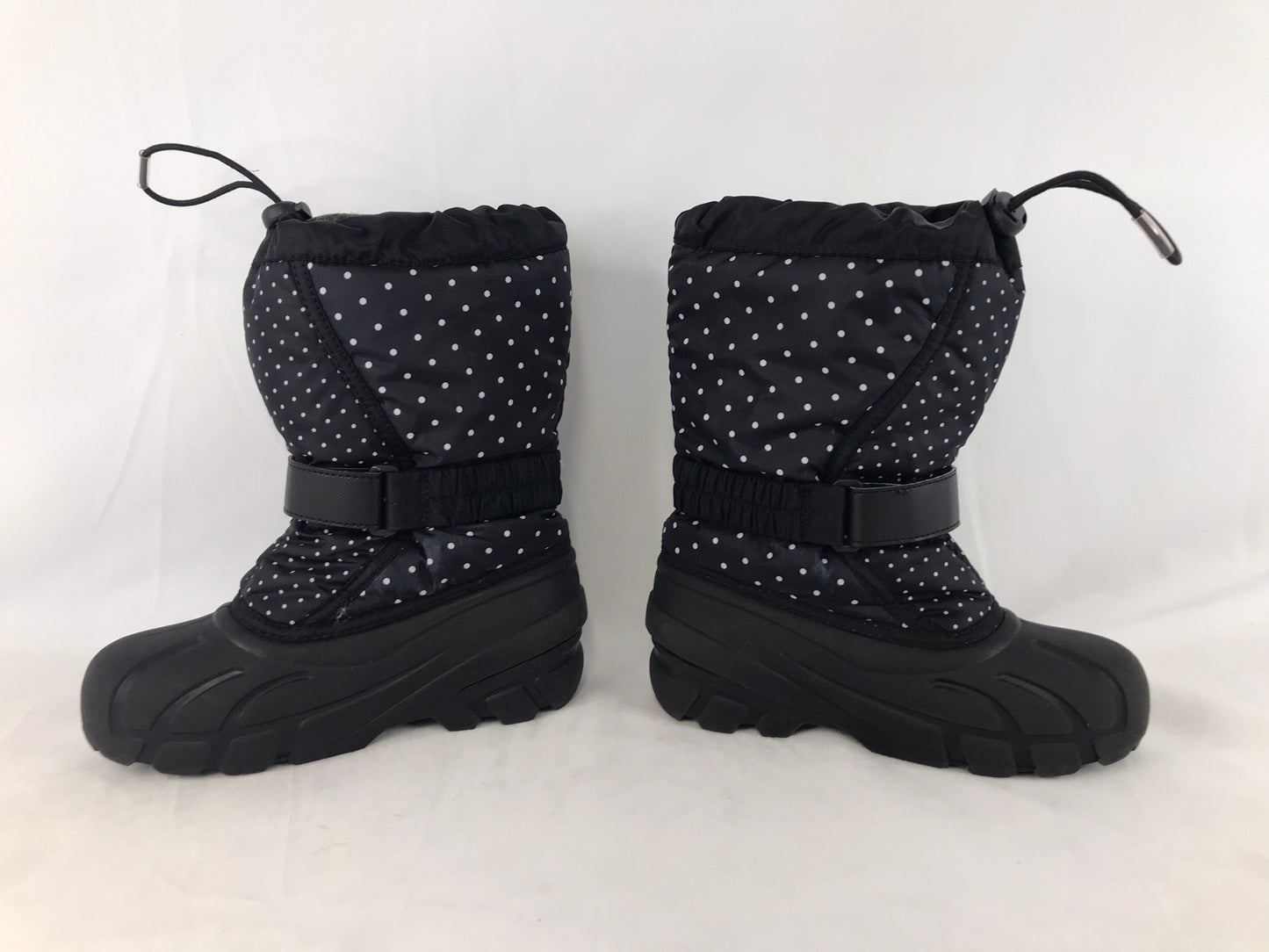 Winter Boots Child Size 1 Sorel Black White Dotted With Liner Excellent