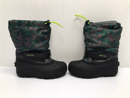 Winter Boots Child Size 3 Columbia With Liner Green Black As New