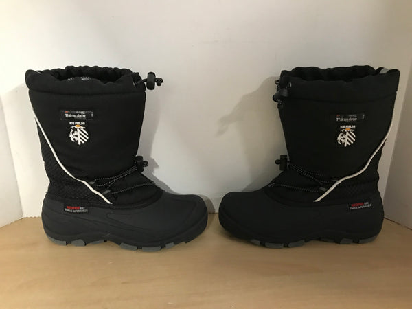 Winter Boots Child Size 3 Ice Fields Black Grey With Liner Excellent