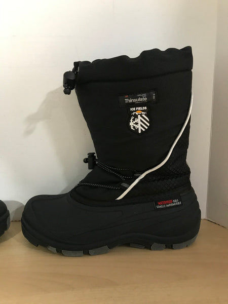 Winter Boots Child Size 3 Ice Fields Black Grey With Liner Excellent