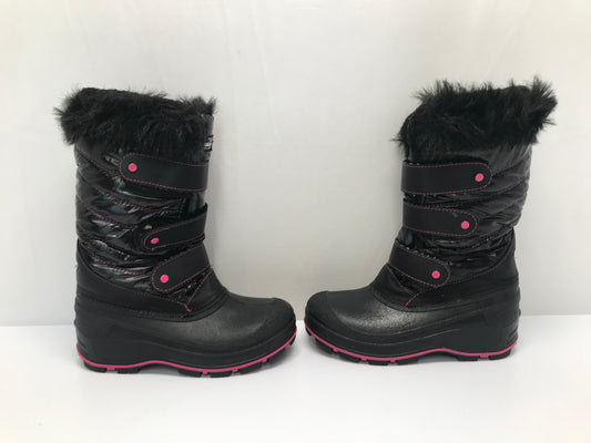 Winter Boots Child Size 3 Maple Leaf Black Pink New Demo Model