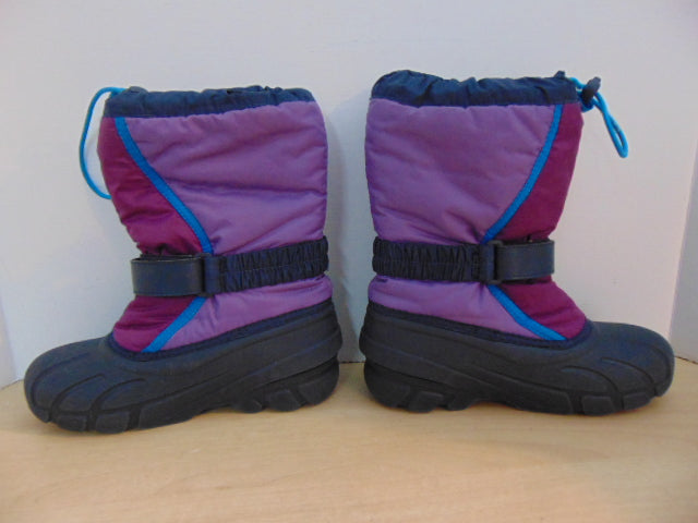 Winter Boots Child Size 3 Sorel Purple Navy With Liner