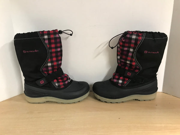 Winter Boots Child Size 4 Outbound Black Grey Pink Red With Liner Excellent