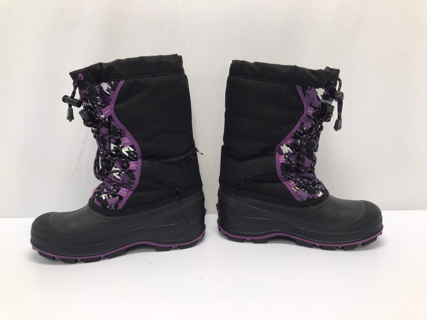 Winter Boots Child Size 4 SubZero Black Purple With Liners Excellent