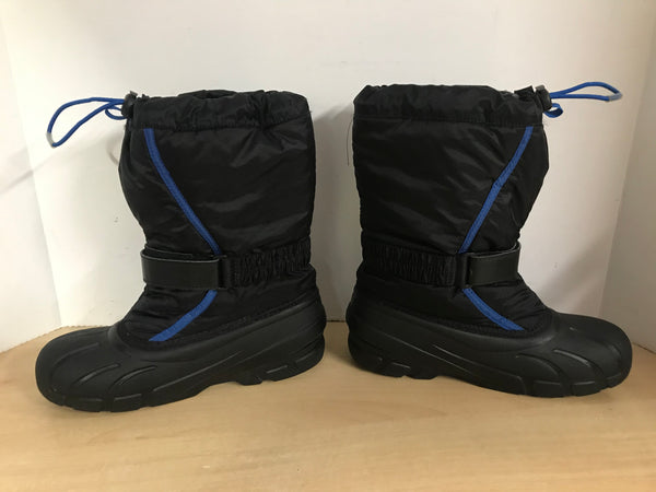 Winter Boots Child Size 5 Youth Sorel Black Blue With Liner