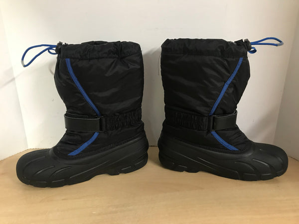 Winter Boots Child Size 5 Youth Sorel Black Blue With Liner