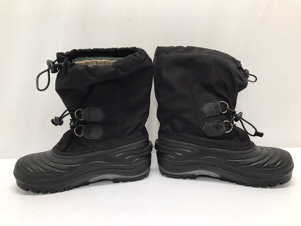 Winter Boots Child Size 5 Youth Sorel Black With Liner Excellent As New