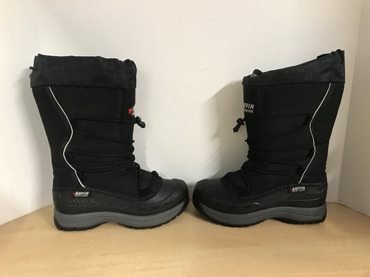 Winter Boots Child Size 6 Youth Baffin Polar Proven Waterproof With Warm Liner Black Grey As New