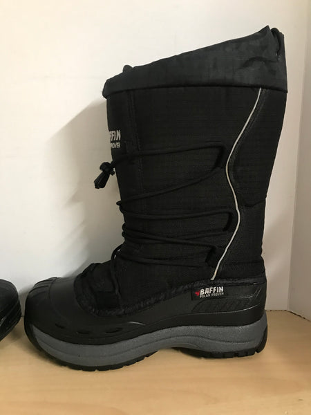 Winter Boots Child Size 6 Youth Baffin Polar Proven Waterproof With Warm Liner Black Grey As New