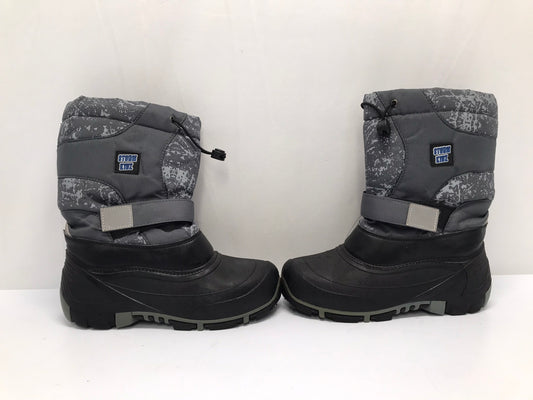 Winter Boots Child Size 6 Youth Storm Grey Black With Liner Excellent  As New