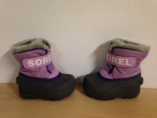 Winter Boots Infant Toddler Size 7 Sorel Purple and Grey