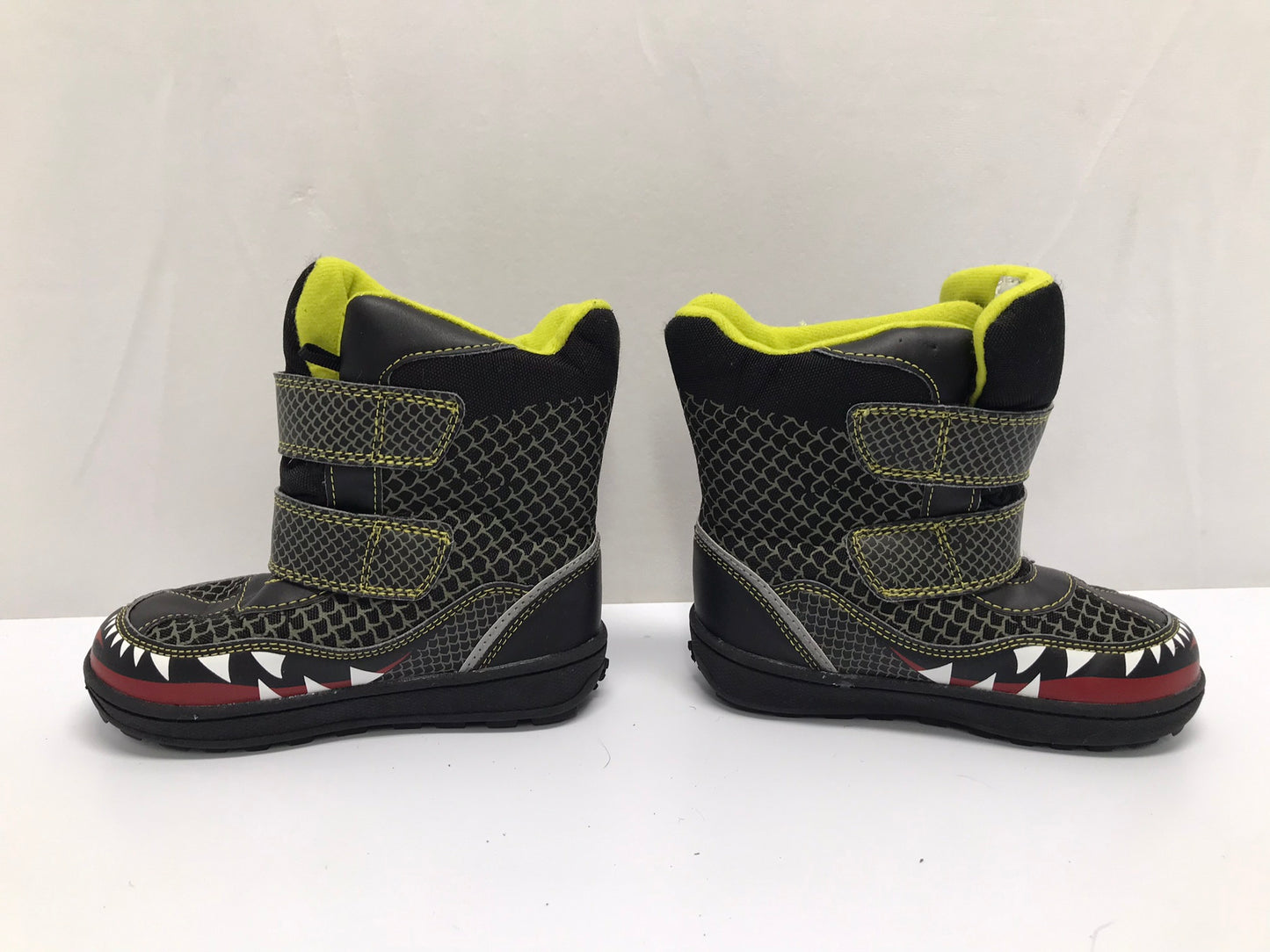 Winter Boots Child Size 9 Toddler Dinosaur Black Lime