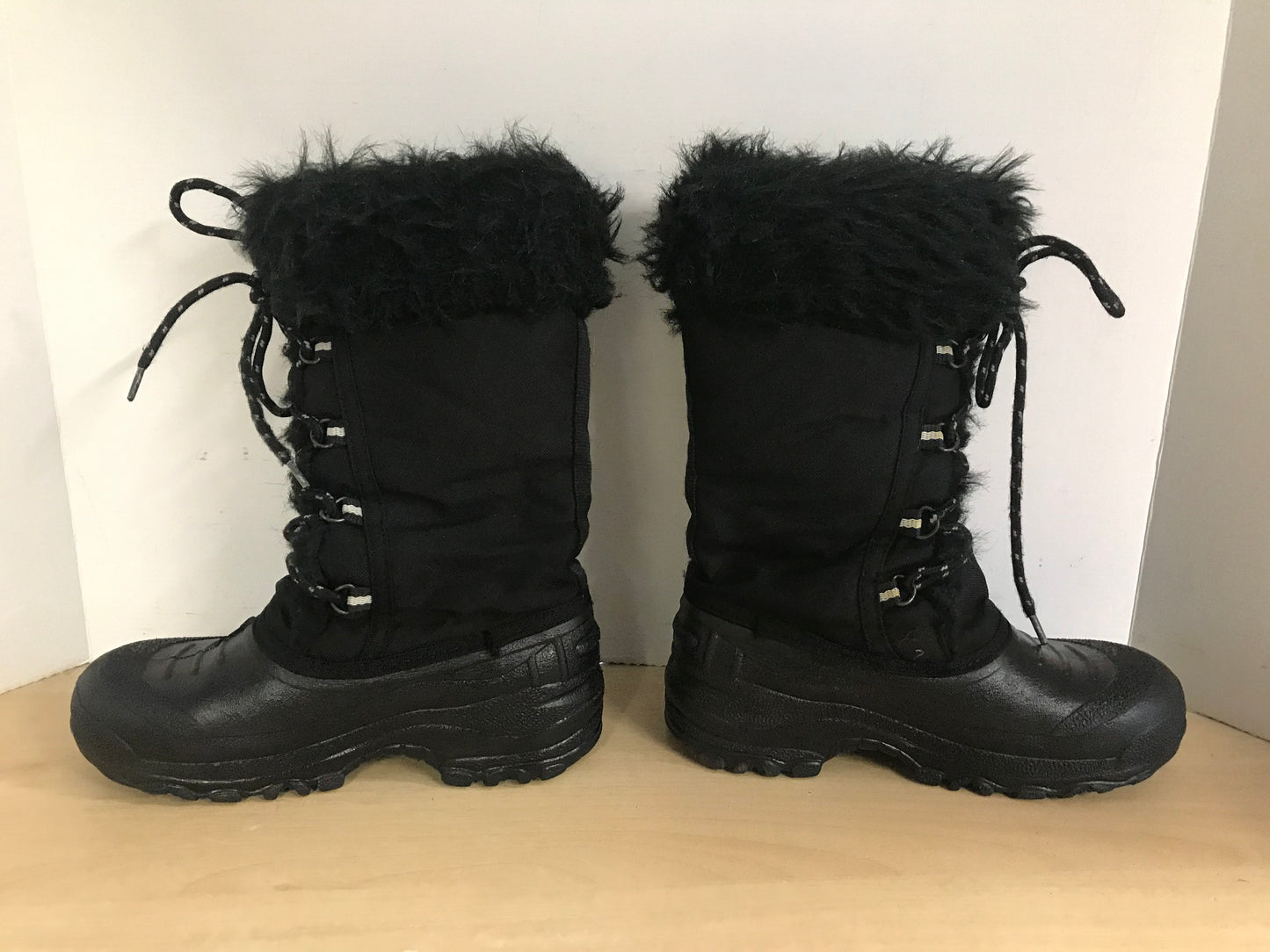 Winter Boots Ladies Size 6 Weather Spirit Black Faux Fur Excellent As New
