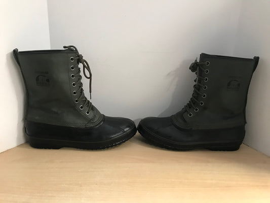 Winter Boots Men's Size 14 Sorel With Liner Olive and Black Waterproof Minor Wear