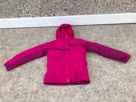 Winter Coat Child Size 10-12 Columbia Fushia With Snow Belt  As New