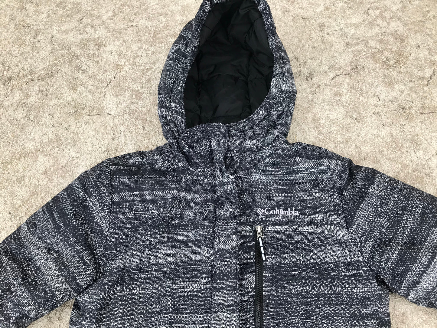 Winter Coat Child Size 10-12 Columbia Grey Multi With Snow Belt New Demo Model