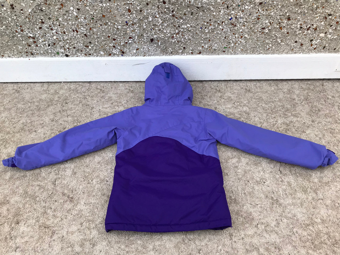 Winter Coat Child Size 10-12 Columbia Purple With Snow Belt  As New
