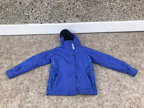 Winter Coat Child Size 10-12 Columbia Violet Fleece Lined With Snow Belt