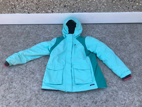 Winter Coat Child Size 10-12 Lands End Teal Grey Excellent