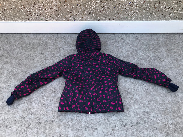 Winter Coat Child Size 10 Oneill Snowboarding Marine Blue Fushia With Snow Belt Excellent