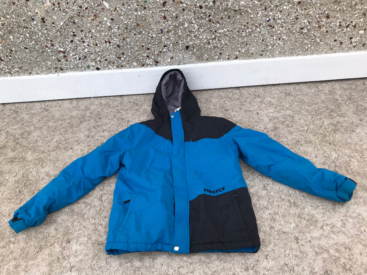 Winter Coat Child Size 12 FireFly Blue Black And Snow Belt