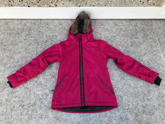 Winter Coat Child Size 12 Firefly Raspberry With Snow Belt Faux Fur Trim New Demo Model