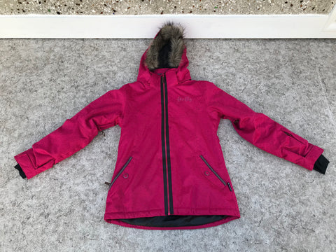 Winter Coat Child Size 12 Firefly Raspberry With Snow Belt Faux Fur Trim New Demo Model