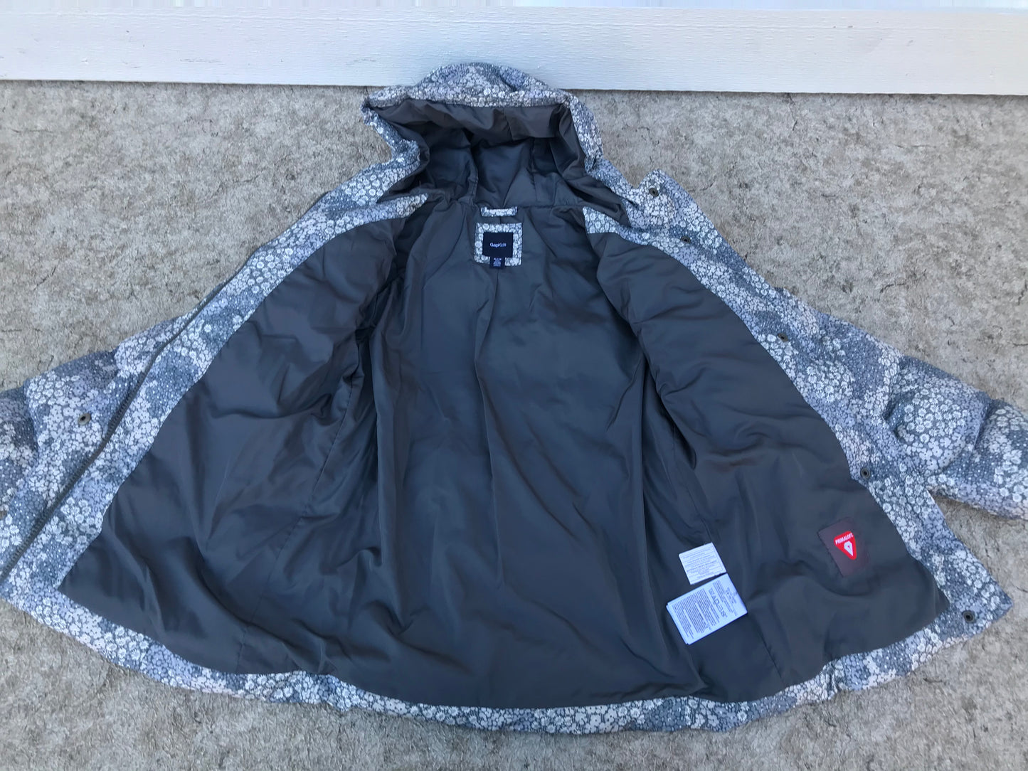 Winter Coat Child Size 12 Gap Winterized Grey White Excellent