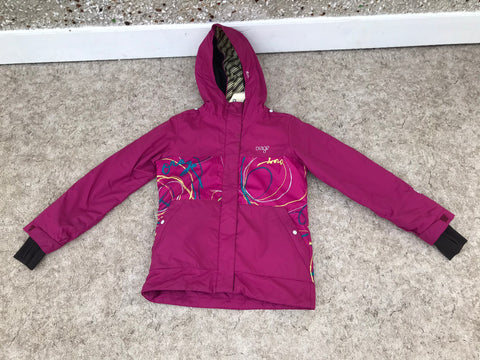 Winter Coat Child Size 12 Orage Raspberry Black And Snow Belt