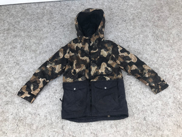 Winter Coat Child Size 14-16 Burton Youth Snowboarding Grey Black Tan With Snow Belt As New