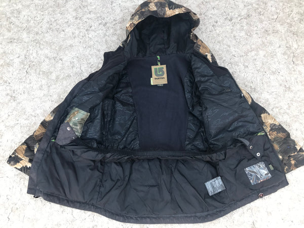 Winter Coat Child Size 14-16 Burton Youth Snowboarding Grey Black Tan With Snow Belt As New